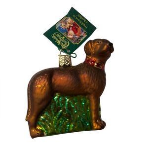 Old World Christmas Standing Chocolate Lab Ornament A8